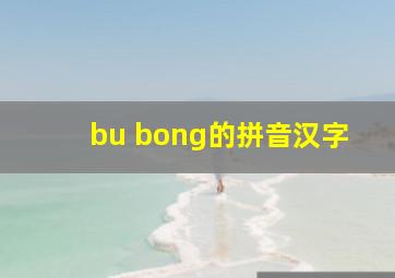 bu bong的拼音汉字